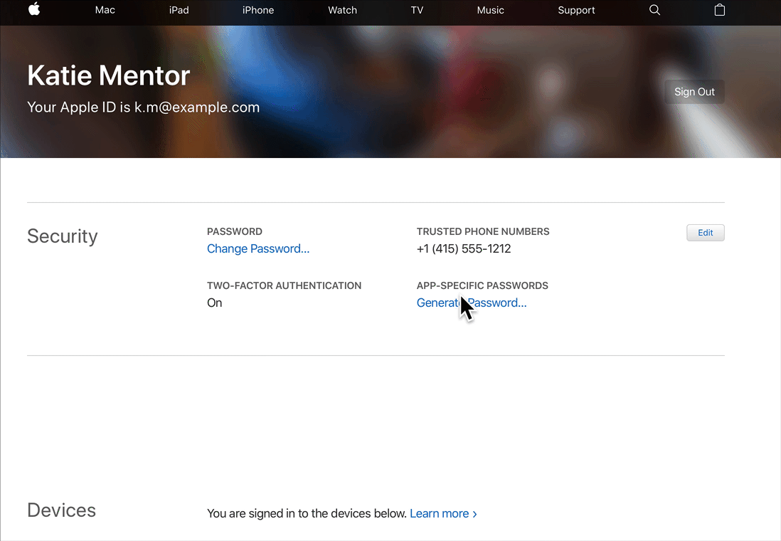 Generating an App-Specific Password